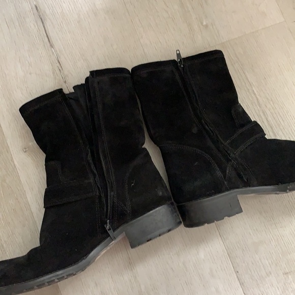 Davos Gomma Suede Edda boots 7.5 black buckles - Picture 3 of 8